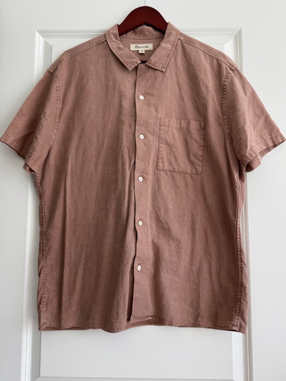 Madewell Cotton-Linen Blend Short Sleeve Button Down